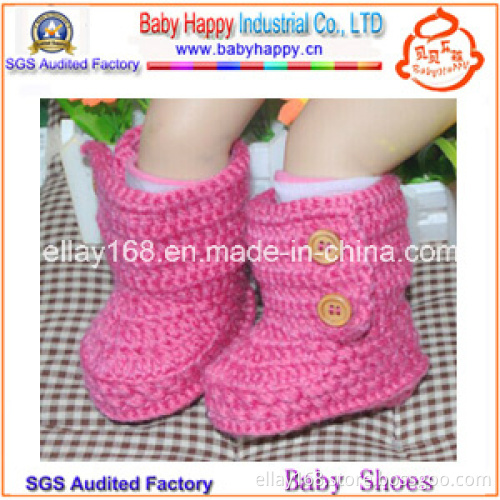 Wool Crochet Baby Booties Knitting Baby Shoes
